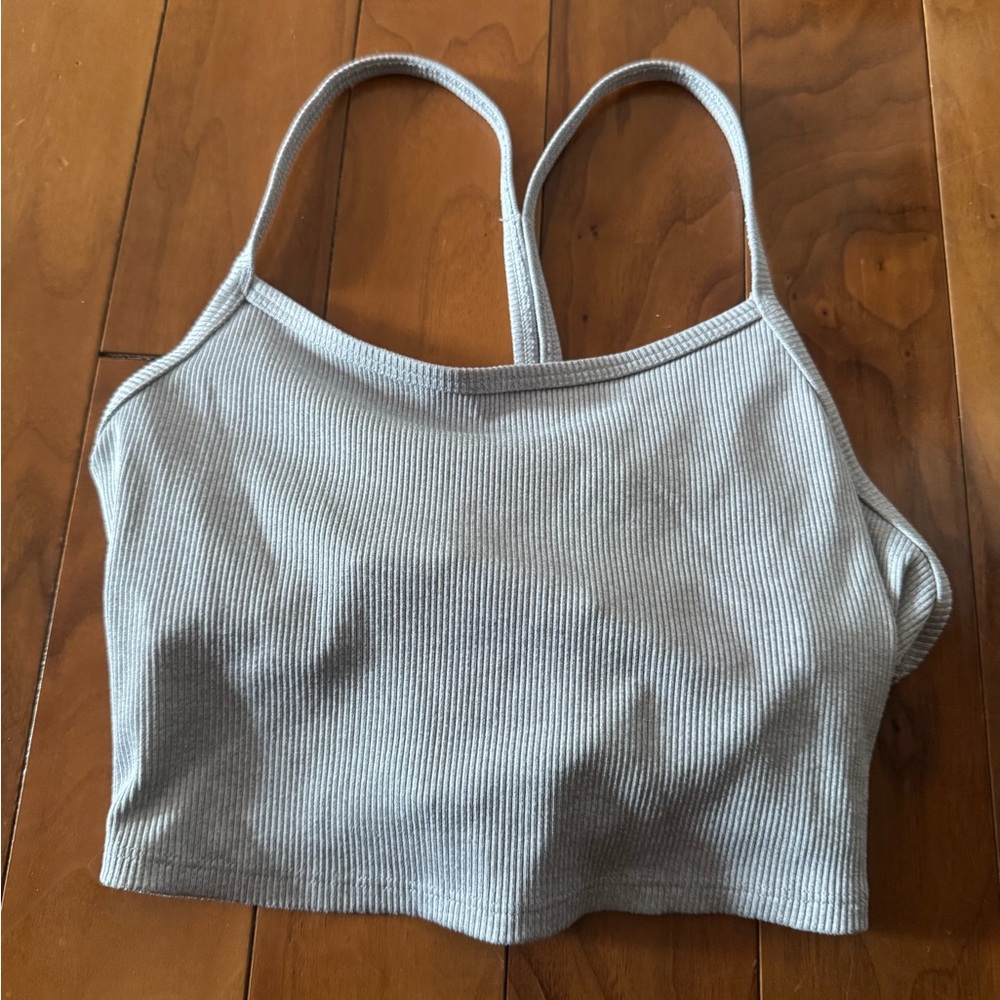 ALO Yoga Ribbed Gray Bandeau